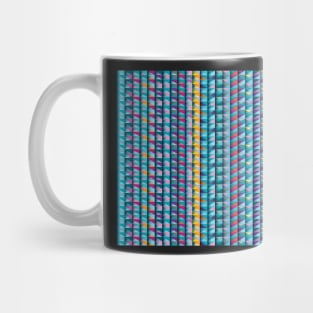 Blue triangles and stripes pattern Mug
